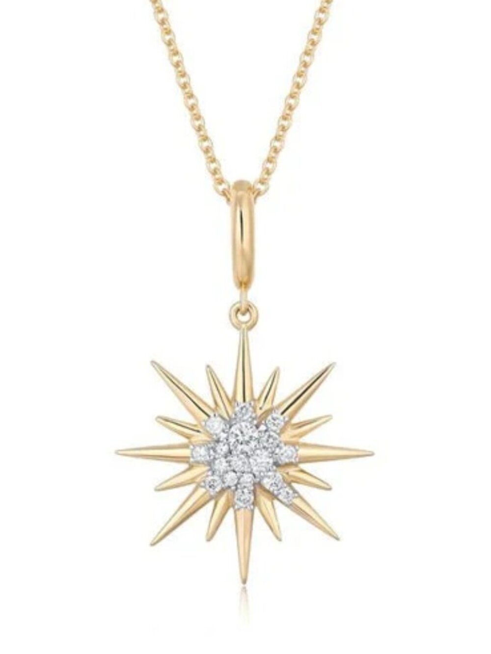 Sapphire Diamond 14K (or 18k upon request) Yellow Gold Pendant Necklace